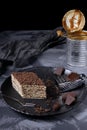 Mikado cake with caramel and chocolate buttercream