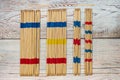 Mikado game with his canes arranged in groups Royalty Free Stock Photo