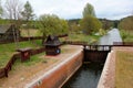 Mikaszowka Lock, the eleventh lock on the Augustow Canal in Poland. Built in 1828 Royalty Free Stock Photo