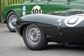 Mike Hawthorn 1955 Jaguar D-type. Royalty Free Stock Photo