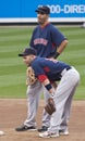 Mike Lowell and Dustin Pedroia Royalty Free Stock Photo