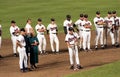 Mike Mussina addresses the crowd during Cal Ripken, Jr ceremony Royalty Free Stock Photo