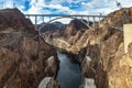 Mike O\'Callaghan-Pat Tillman Memorial Bridge, beside the Hoover Dam across the course of the Colorado River. Royalty Free Stock Photo