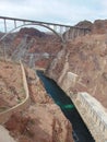 Mike O`Callaghan-Pat Tillman Memorial Bridge and Hoover Dam - Nevada and Arizona - USA Royalty Free Stock Photo