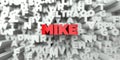 MIKE - Red text on typography background - 3D rendered royalty free stock image