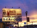 Mike`s Roast Beef Seafood Restaurant at sunset Royalty Free Stock Photo