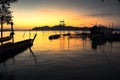 Mike sunset fishing village. Royalty Free Stock Photo