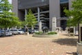 The Mike the Tiger Statue with lush green plants and trees at Tiger Stadium on the Campus of Louisiana State University