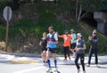 Mike Wardian running across America day 1 May 1 2022 Richmond San Rafael Bridge Western Entrance, family and friends, illustrative Royalty Free Stock Photo