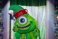 Mike Wazowski character in the Christmas show