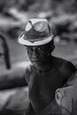 MIKELE with hat,portrait.