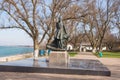 Mikhail Lermontov Monument in Taman, located on the shore of the Azov Sea in the house-museum in ho