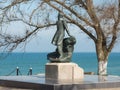 Mikhail Lermontov Monument in Taman, located on the shore of the Azov Sea