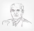 Mikhail Sergeyevich Gorbachev is a Russian and former Soviet politician famous Russian vector sketch isolated