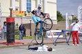 Mikhail Sukhanov performance, champions of Russia on a cycle trial. City Day of Tyumen on July 26, 2014.