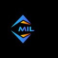 MIL abstract technology logo design on Black background. MIL creative initials letter logo concept
