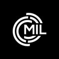 MIL letter logo design. MIL monogram initials letter logo concept. MIL letter design in black background