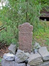 Mil stone in Skansen park (Sweden) Royalty Free Stock Photo