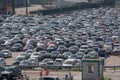 Milan: the car park of Malpensa airport Royalty Free Stock Photo