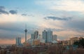 Milad Tower among High Rise Building in the Skyline of Tehran Royalty Free Stock Photo