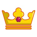 Milady crown icon, cartoon style