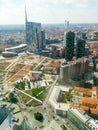 Milan aerial view. Milano city, Italy