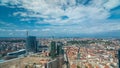 Milan aerial view of modern towers and skyscrapers and the Garibaldi railway station in the business district timelapse Royalty Free Stock Photo