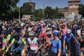 Milan 8 August 2020:  Milano Sanremo cycling race Royalty Free Stock Photo