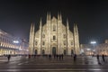 MILAN, ITALY - JANUARY 14, 2018: Milan Cathdral In Milan, Italy. Night Sky Royalty Free Stock Photo