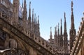 Milan Cathedral (Duomo di Milano) arches, pillars and statues details Royalty Free Stock Photo