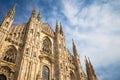 Milan Cathedral Duomo di Milano with blue sky and sunset light Royalty Free Stock Photo