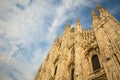 Milan Cathedral Duomo di Milano with blue sky and sunset light Royalty Free Stock Photo