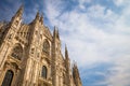 Milan Cathedral Duomo di Milano with blue sky and sunset light Royalty Free Stock Photo