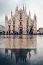 Milan Cathedral, Duomo di Milano, Cathedral square, cloudy day Milan.