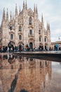 Milan Cathedral, Duomo di Milano, Cathedral square, cloudy day Milan.