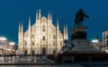 Milan Cathedral or Duomo di Milano on Cathedral Square at night, Italy Royalty Free Stock Photo