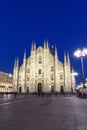 Milan Cathedral Duomo di Milano church travel traveling holidays vacation town portrait format at twilight in Italy