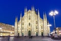 Milan Cathedral Duomo di Milano church travel traveling holidays vacation town at twilight in Italy Royalty Free Stock Photo