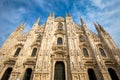 Milan Cathedral Duomo di Milano with blue sky and sunset light Royalty Free Stock Photo