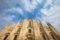 Milan Cathedral Duomo di Milano with blue sky and sunset light Royalty Free Stock Photo