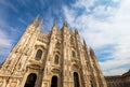 Milan Cathedral Duomo di Milano with blue sky and sunset light Royalty Free Stock Photo
