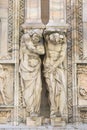 Milan Cathedral Duomo di Milano, gothic church, details on facade, Milan, Italy Royalty Free Stock Photo