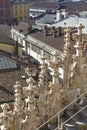 Milan Cathedral Duomo di Milano, gothic church, details of facade, Milan, Italy Royalty Free Stock Photo