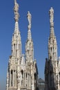 Milan Cathedral Duomo di Milano, gothic church, details of facade, Milan, Italy Royalty Free Stock Photo