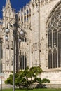 Milan Cathedral Duomo di Milano, gothic church, details of facade, Milan, Italy Royalty Free Stock Photo