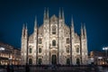 Milan Cathedral or Duomo di Milano at night, Italy