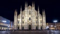 Milan Cathedral or Duomo di Milano at night, Italy Royalty Free Stock Photo