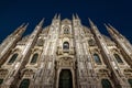 Milan Cathedral or Duomo di Milano at night, Italy