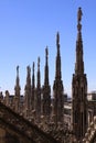 Milan Cathedral (Duomo di Milano) statues details Royalty Free Stock Photo