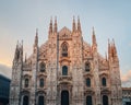 Milan Cathedral, Duomo di Milano, at sunset. Royalty Free Stock Photo